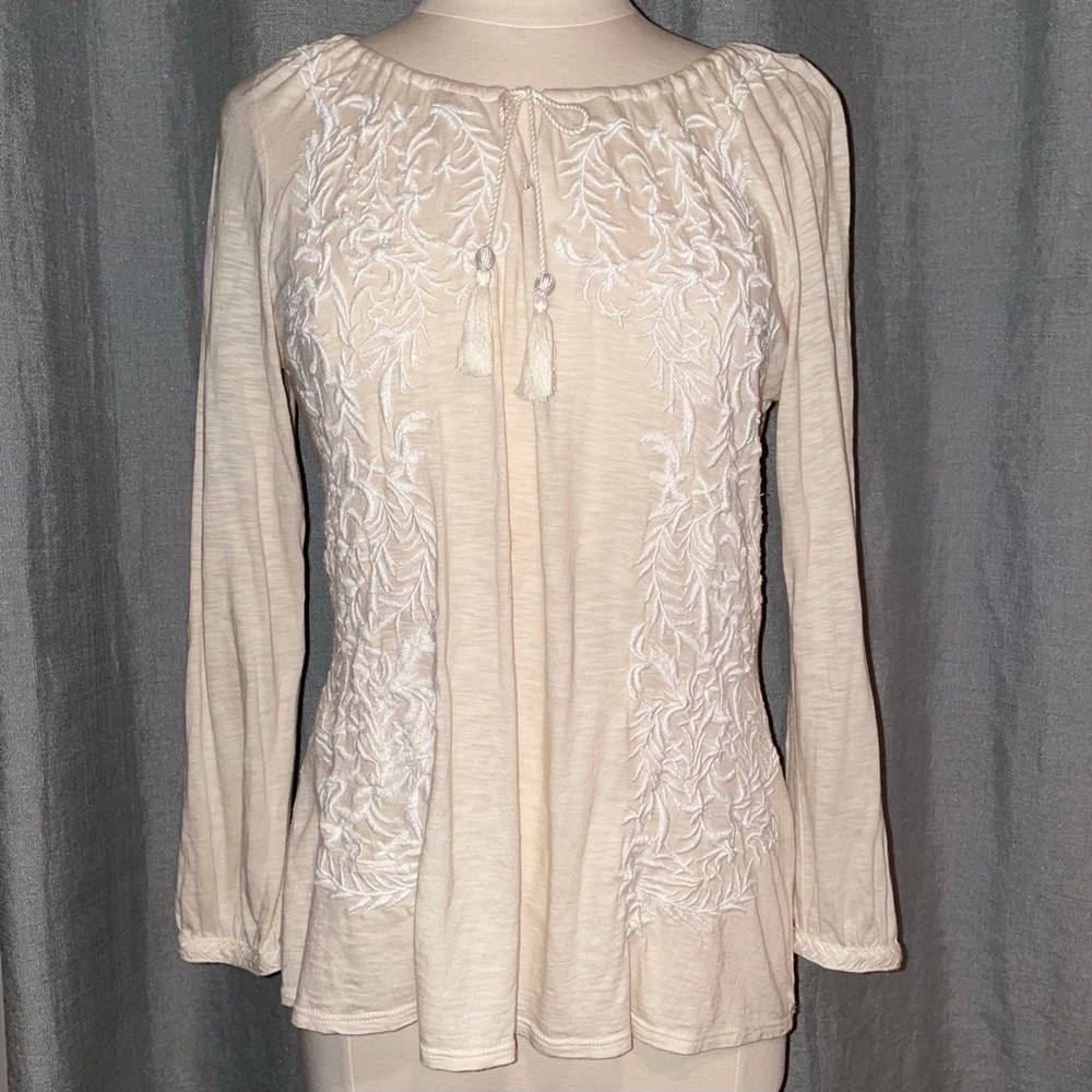 Lucky brand embroidered peasant top